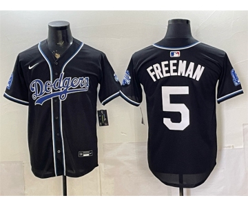 Men's Los Angeles Dodgers #5 Freddie Freeman B2B Champs 2026 Black Out Style Vapor Limited Stitched Baseball Jersey