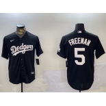 Men's Los Angeles Dodgers #5 Freddie Freeman Black Cool Base Jersey