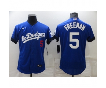 Men's Los Angeles Dodgers #5 Freddie Freeman Blue City Player Jerseys