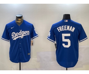 Men's Los Angeles Dodgers #5 Freddie Freeman Blue Cool Base Jersey