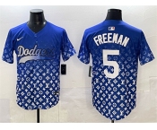 Men's Los Angeles Dodgers #5 Freddie Freeman Blue Limited Stitched Baseball Jersey Men's Los Angeles Dodgers #5 Freddie Freeman Blue Limited Stitched Baseball Jersey