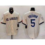 Men's Los Angeles Dodgers #5 Freddie Freeman Cream 2024 City Connect Limited Stitched Jersey