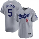 Men's Los Angeles Dodgers #5 Freddie Freeman Gray 2025 Limited Stitched Baseball Jersey Men's Los Angeles Dodgers #5 Freddie Freeman Gray 2025 Limited Stitched Baseball Jersey