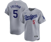 Men's Los Angeles Dodgers #5 Freddie Freeman Gray 2025 Limited Stitched Baseball Jersey Men's Los Angeles Dodgers #5 Freddie Freeman Gray 2025 Limited Stitched Baseball Jersey