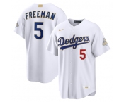 Men's Los Angeles Dodgers #5 Freddie Freeman Nike White 2026 Gold Collection Stadium Jersey Men's Los Angeles Dodgers #5 Freddie Freeman Nike White 2026 Gold Collection Stadium Jersey