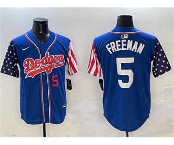 Men's Los Angeles Dodgers #5 Freddie Freeman Royal Limited Stitched Baseball Jersey