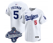 Men's Los Angeles Dodgers #5 Freddie Freeman White 2025 Champions Stitched Baseball Jersey Men's Los Angeles Dodgers #5 Freddie Freeman White 2025 Champions Stitched Baseball Jersey