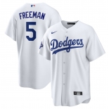 Men's Los Angeles Dodgers #5 Freddie Freeman White 2025 World Series Champions Home Cool Base Stitched Baseball Jersey Men's Los Angeles Dodgers #5 Freddie Freeman White 2025 World Series Champions Home Cool Base Stitched Baseball Jersey