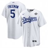 Men's Los Angeles Dodgers #5 Freddie Freeman White 2025 World Series Home Cool Base Stitched Baseball Jersey Men's Los Angeles Dodgers #5 Freddie Freeman White 2025 World Series Home Cool Base Stitched Baseball Jersey