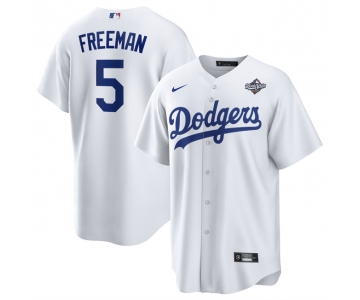 Men's Los Angeles Dodgers #5 Freddie Freeman White 2025 World Series Home Cool Base Stitched Baseball Jersey