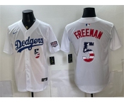 Men's Los Angeles Dodgers #5 Freddie Freeman White 250 Fourth of July Home Stitched Baseball Jersey Men's Los Angeles Dodgers #5 Freddie Freeman White 250 Fourth of July Home Stitched Baseball Jersey