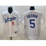 Men's Los Angeles Dodgers #5 Freddie Freeman White Alternate Stadium Stitched Baseball Jersey