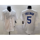 Men's Los Angeles Dodgers #5 Freddie Freeman White Fashion Cool Base Stitched Baseball Jersey