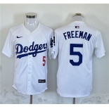Men's Los Angeles Dodgers #5 Freddie Freeman White Home Limited Stitched Baseball Jersey Men's Los Angeles Dodgers #5 Freddie Freeman White Home Limited Stitched Baseball Jersey