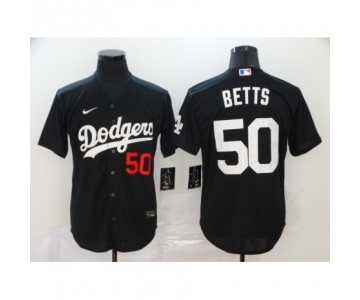 Men's Los Angeles Dodgers #50 Mookie Betts Black 2020 Cool Base Jersey