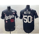 Men's Los Angeles Dodgers #50 Mookie Betts Black 2025 World Series Patch Tokyo Series Limited Stitched Baseball Jersey Men's Los Angeles Dodgers #50 Mookie Betts Black 2025 World Series Patch Tokyo Series Limited Stitched Baseball Jersey