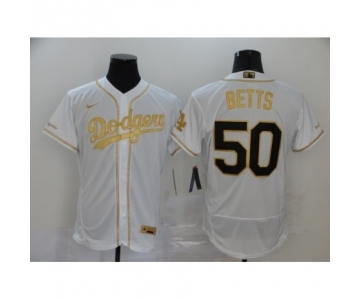 Men's Los Angeles Dodgers #50 Mookie Betts Gold 2020 Flexbase Jersey