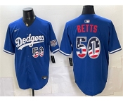 Men's Los Angeles Dodgers #50 Mookie Betts Royal 250 Fourth of July Stitched Baseball Jersey Men's Los Angeles Dodgers #50 Mookie Betts Royal 250 Fourth of July Stitched Baseball Jersey