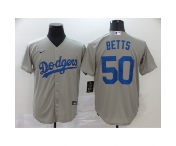 Men's Los Angeles Dodgers #50 Mookie Betts Royal Gray 2020 Cool Base Jersey