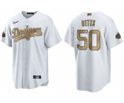Men's Los Angeles Dodgers #50 Mookie Betts White 2022 All-Star Cool Base Stitched Baseball Jersey
