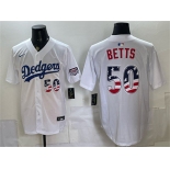 Men's Los Angeles Dodgers #50 Mookie Betts White 250 Fourth of July Home Stitched Baseball Jersey Men's Los Angeles Dodgers #50 Mookie Betts White 250 Fourth of July Home Stitched Baseball Jersey