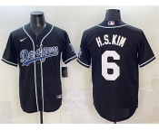 Men's Los Angeles Dodgers #6 H.S.Kim Black Cool Base Stitched Baseball Jersey Men's Los Angeles Dodgers #6 H.S.Kim Black Cool Base Stitched Baseball Jersey