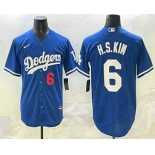 Men's Los Angeles Dodgers #6 Hyeseong Kim Blue Cool Base Jersey