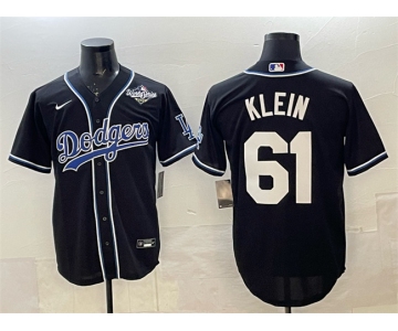 Men's Los Angeles Dodgers #61 Will Klein Black Fashion 2025 World Series Cool Base Stitched Baseball Jersey