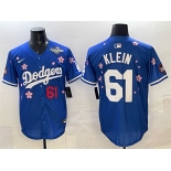 Men's Los Angeles Dodgers #61 Will Klein Royal 2025 World Series Patch Tokyo Series Limited Stitched Baseball Jersey Men's Los Angeles Dodgers #61 Will Klein Royal 2025 World Series Patch Tokyo Series Limited Stitched Baseball Jersey