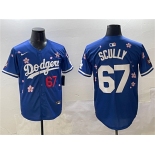 Men's Los Angeles Dodgers #67 Vin Scully Royal 2025 Tokyo Series Limited Stitched Baseball Jersey