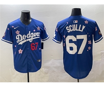 Men's Los Angeles Dodgers #67 Vin Scully Royal 2025 Tokyo Series Limited Stitched Baseball Jersey