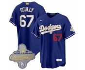 Men's Los Angeles Dodgers #67 Vin Scully Royal 2026 Alternate Gold Collection Stadium Stitched Baseball Jersey