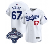 Men's Los Angeles Dodgers #67 Vin Scully White 2025 Champions Stitched Baseball Jersey Men's Los Angeles Dodgers #67 Vin Scully White 2025 Champions Stitched Baseball Jersey