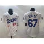 Men's Los Angeles Dodgers #67 Vin Scully White 2025 Tokyo Series Limited Stitched Baseball Jersey