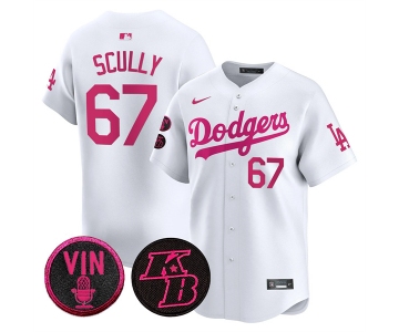 Men's Los Angeles Dodgers #67 Vin Scully White 2026 Mother’s Day Vapor Premier Limited Stitched Baseball Jersey