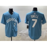 Men's Los Angeles Dodgers #7 Blake Snell Light Blue Limited Stitched Baseball Jersey