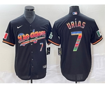 Men's Los Angeles Dodgers #7 Julio Urías Black Mexico Cool Base Stitched Jersey