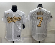 Men's Los Angeles Dodgers #7 Julio Urias White 2022 All Star Stitched Flex Base Nike Jersey