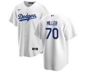 Men’s Los Angeles Dodgers #70 Bobby Miller White Cool Base Stitched Baseball Jersey