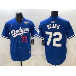 Men's Los Angeles Dodgers #72 Miguel Rojas Royal 2025 World Series Patch Limited Stitched Baseball Jersey Men's Los Angeles Dodgers #72 Miguel Rojas Royal 2025 World Series Patch Limited Stitched Baseball Jersey