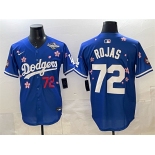 Men's Los Angeles Dodgers #72 Miguel Rojas Royal 2025 World Series Patch Tokyo Series Limited Stitched Baseball Jersey Men's Los Angeles Dodgers #72 Miguel Rojas Royal 2025 World Series Patch Tokyo Series Limited Stitched Baseball Jersey