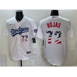 Men's Los Angeles Dodgers #72 Miguel Rojas White USA 250 Fourth of July Home Stitched Baseball Jersey Men's Los Angeles Dodgers #72 Miguel Rojas White USA 250 Fourth of July Home Stitched Baseball Jersey