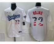 Men's Los Angeles Dodgers #72 Miguel Rojas White USA 250 Fourth of July Home Stitched Baseball Jersey Men's Los Angeles Dodgers #72 Miguel Rojas White USA 250 Fourth of July Home Stitched Baseball Jersey