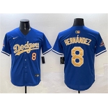 Men's Los Angeles Dodgers #8 Enrique Hernandez Royal 2025 Gold Collection Limited Stitched Baseball Jersey