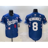 Men's Los Angeles Dodgers #8 Enrique Hernandez Royal 2025 Tokyo Series Limited Stitched Baseball Jersey