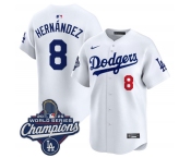 Men's Los Angeles Dodgers #8 Enrique Hernandez White 2025 Champions Stitched Baseball Jersey
