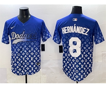Men's Los Angeles Dodgers #8 Enrique Hernández Blue Limited Stitched Baseball Jersey
