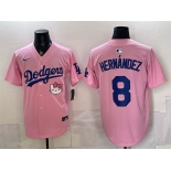 Men's Los Angeles Dodgers #8 Enrique Hernández Pink 2025 Hello Kitty Vapor Limited Stitched Baseball Jersey Men's Los Angeles Dodgers #8 Enrique Hernández Pink 2025 Hello Kitty Vapor Limited Stitched Baseball Jersey