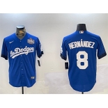 Men's Los Angeles Dodgers #8 Enrique Hernández Royal 2024 World Series City Connect Cool Base Stitched Baseball Jersey