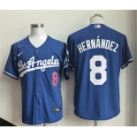 Men's Los Angeles Dodgers #8 Enrique Hernández Royal 2026 Gold Collection Stitched Baseball Jersey
